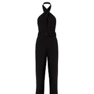 Intermix Black Motobi Halter Jumpsuit